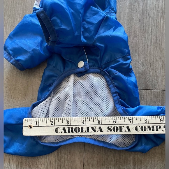 Pet dog blue raincoat with hood for small dog under 10 lbs - Picture 8 of 8